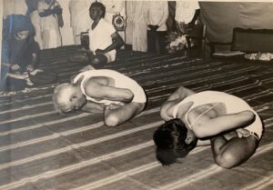 Yoga Teacher Sundaram demonstrating asanas