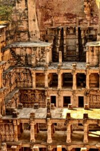 Intricate design of step well at Rani ki vav