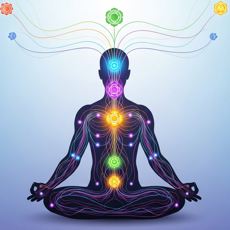 Important terminologies of pranayama (prāṇāyāma) - Image 1 : The energy channels