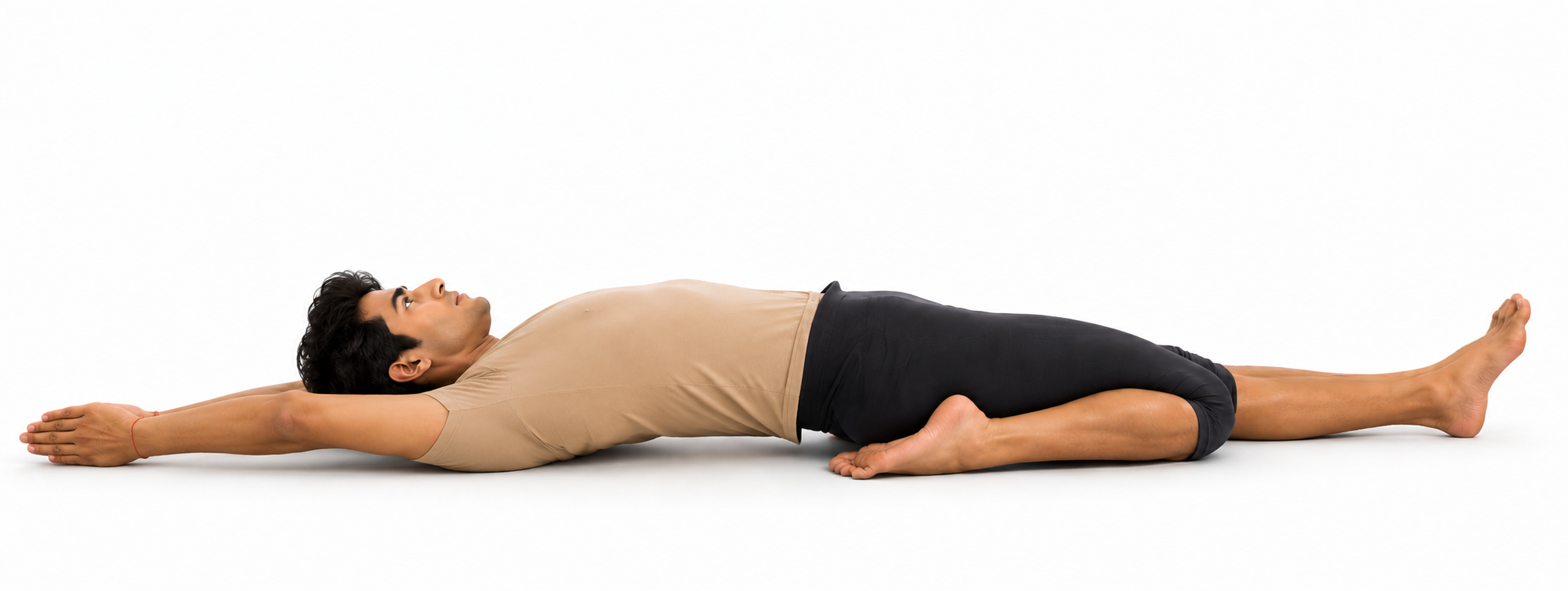 How to do the veerasana (virility pose) and its variations - Image 3: Eka pada supta veerasana (one leg stretched)
